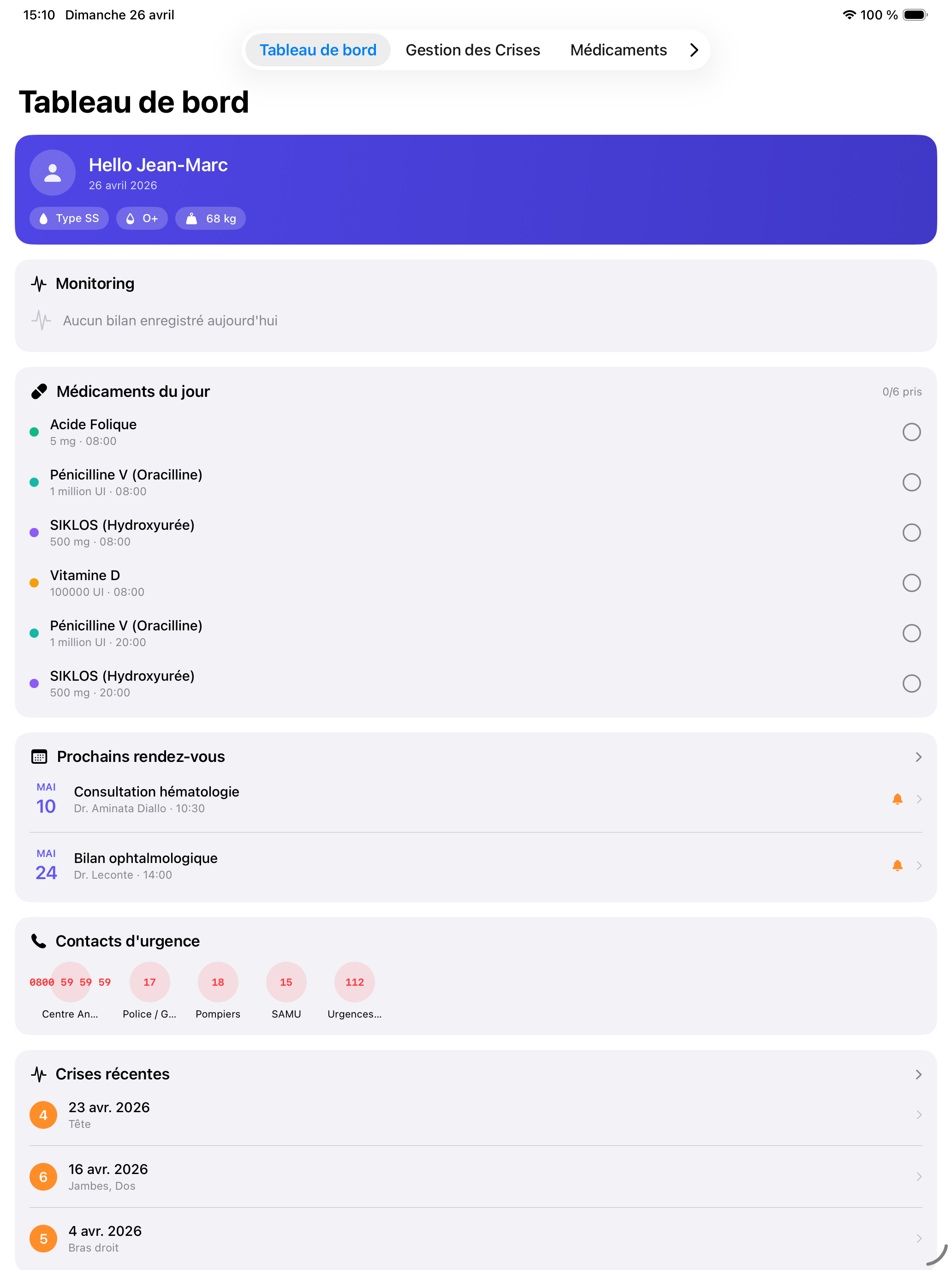 Tableau de bord DrepaPulse