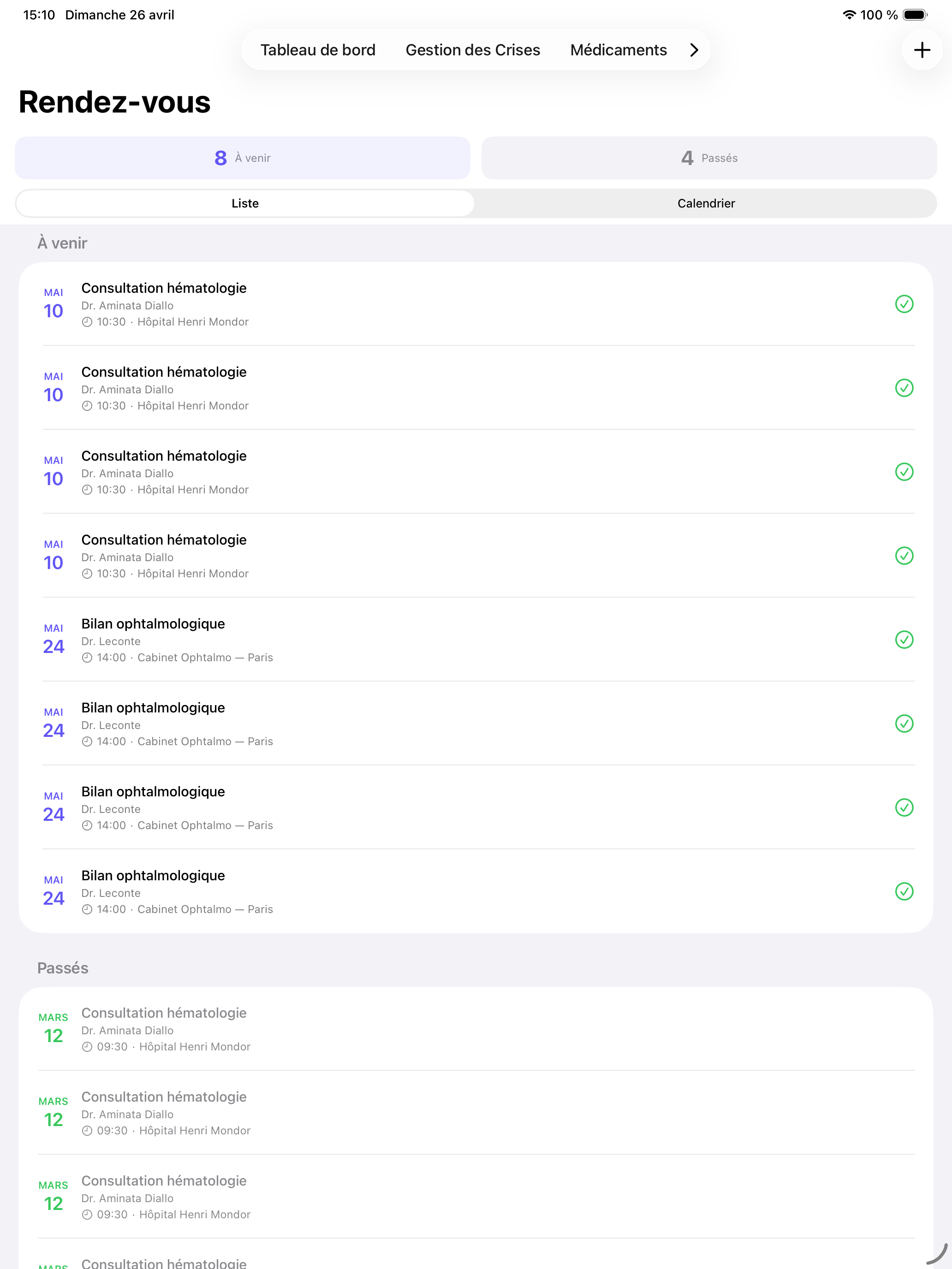 Rendez-vous médicaux