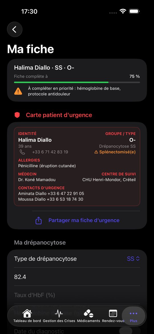 Ma fiche — DrepaPulse sur iPhone